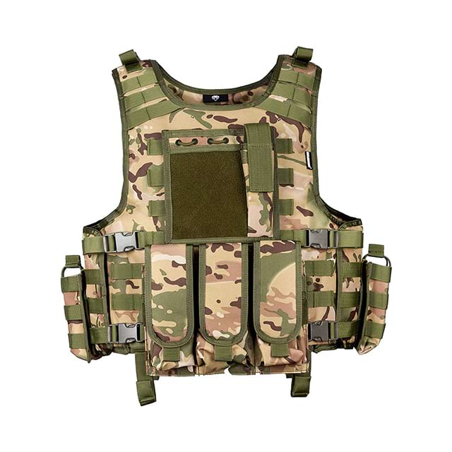 Camouflage Bullet-Proof Vest Nylon Outdoor Combat Training Molle Pouch Vest Green Plate Carrier Vest