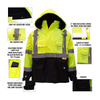 High-visibility Reflective Winter Bomber Jacket with Black Bottom, in Accordance with ANSI Standards