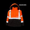 High-visibility Reflective Winter Bomber Jacket with Black Bottom, in Accordance with ANSI Standards