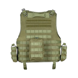 Camouflage Bullet-Proof Vest Nylon Outdoor Combat Training Molle Pouch Vest Green Plate Carrier Vest