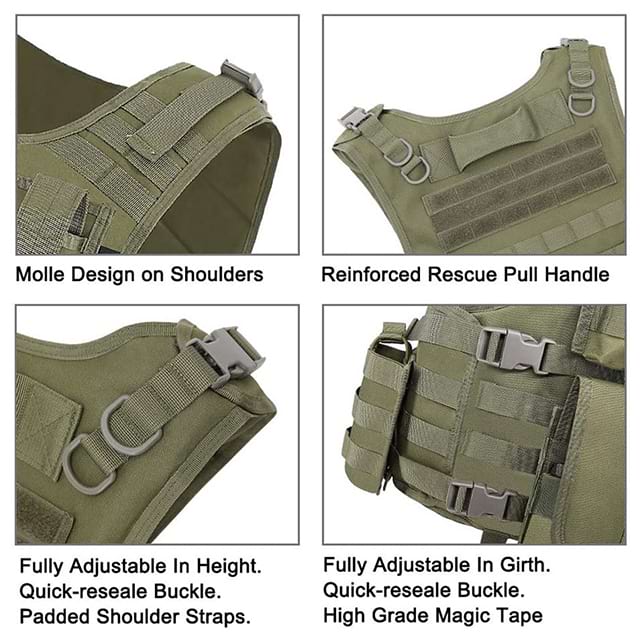 Camouflage Bullet-Proof Vest Nylon Outdoor Combat Training Molle Pouch Vest Green Plate Carrier Vest