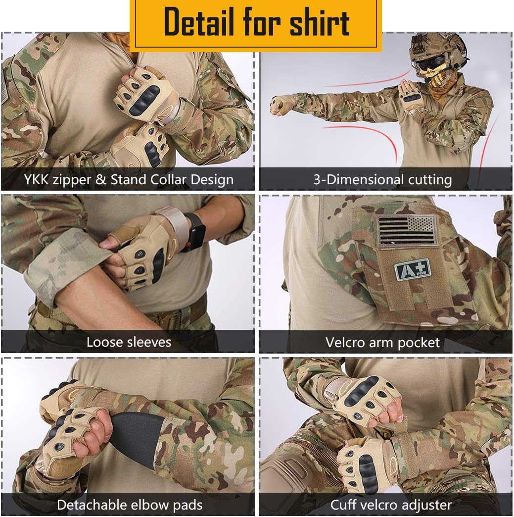 Wholesale Hot Sale Tactical Suit Battle Uniform Security Guard Training Clothing Combat ACU CP Multicam Uniform 