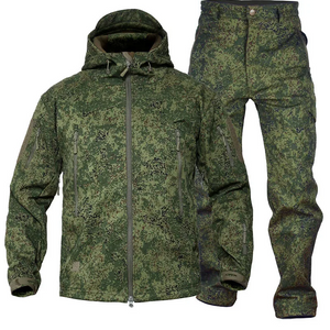 Ultra Safe Woodland/Green Camo Shark Skin Soft Shell Windproof Tactical Winter Jacket