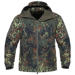 Ultra Safe Green Camo Shark Skin Soft Shell Windproof Waterpoof Tactical Winter Jacket