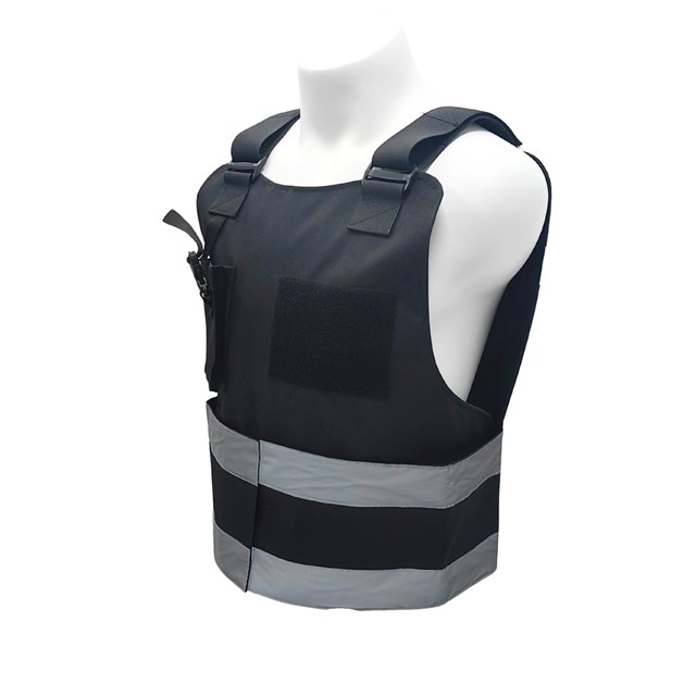 Ultra-safe Black Reflective Security Plate Carrier with Adjustable Straps