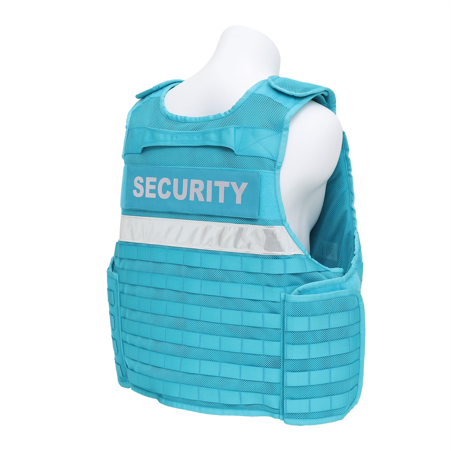 Ultra-safe Pro-Guard High-Vis Cyan Tactical Vest UN-Protocol Blue Security Carrier for Peacekeeping and Public Safety Operations