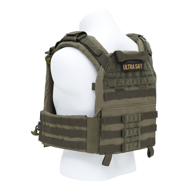 Ultra-safe Elite-Operator Series Quick-Release Tactical Plate Carrier Ranger Green Modular Combat Vest with Integrated Pouch System