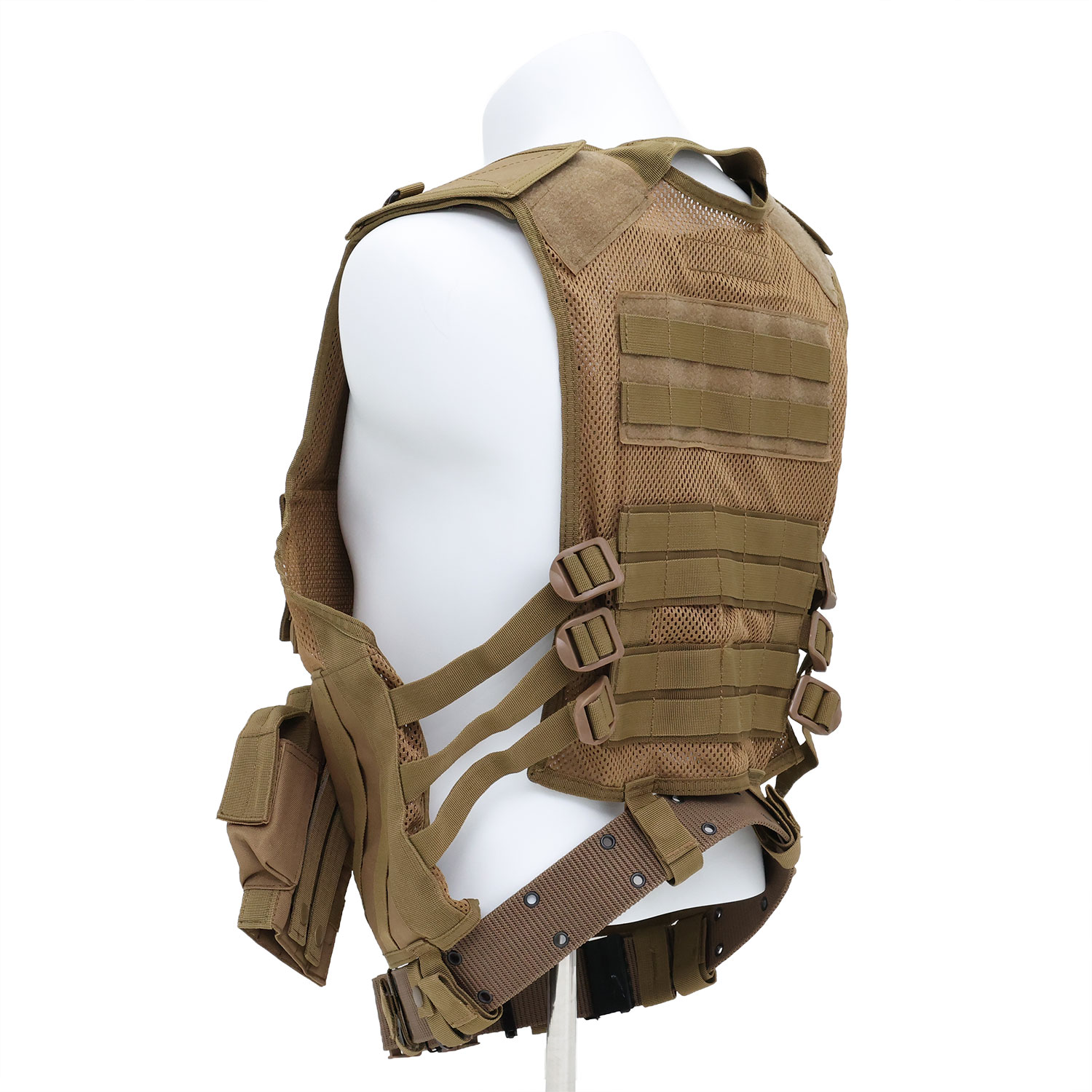 Ultra-safe Guardian Series Tactical Load-Bearing Plate Carrier Coyote Brown Mission-Ready Combat Vest with Integrated Modular Pouch System and Heavy-Duty Duty Belt