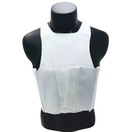 Ultra-safe White Concealable Body Armor Carrier with Adjustable Straps