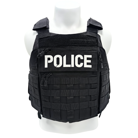 Ultra-safe 66645 POLICE Tactical Plate Carrier 500D Nylon Modular Body Armor Vest for Law Enforcement and Security Teams