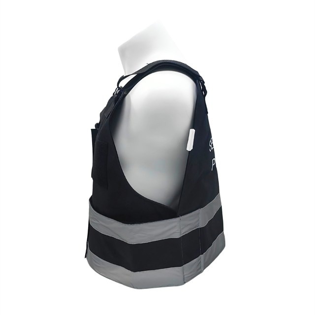 Ultra-safe Black Reflective Security Plate Carrier with Adjustable Straps