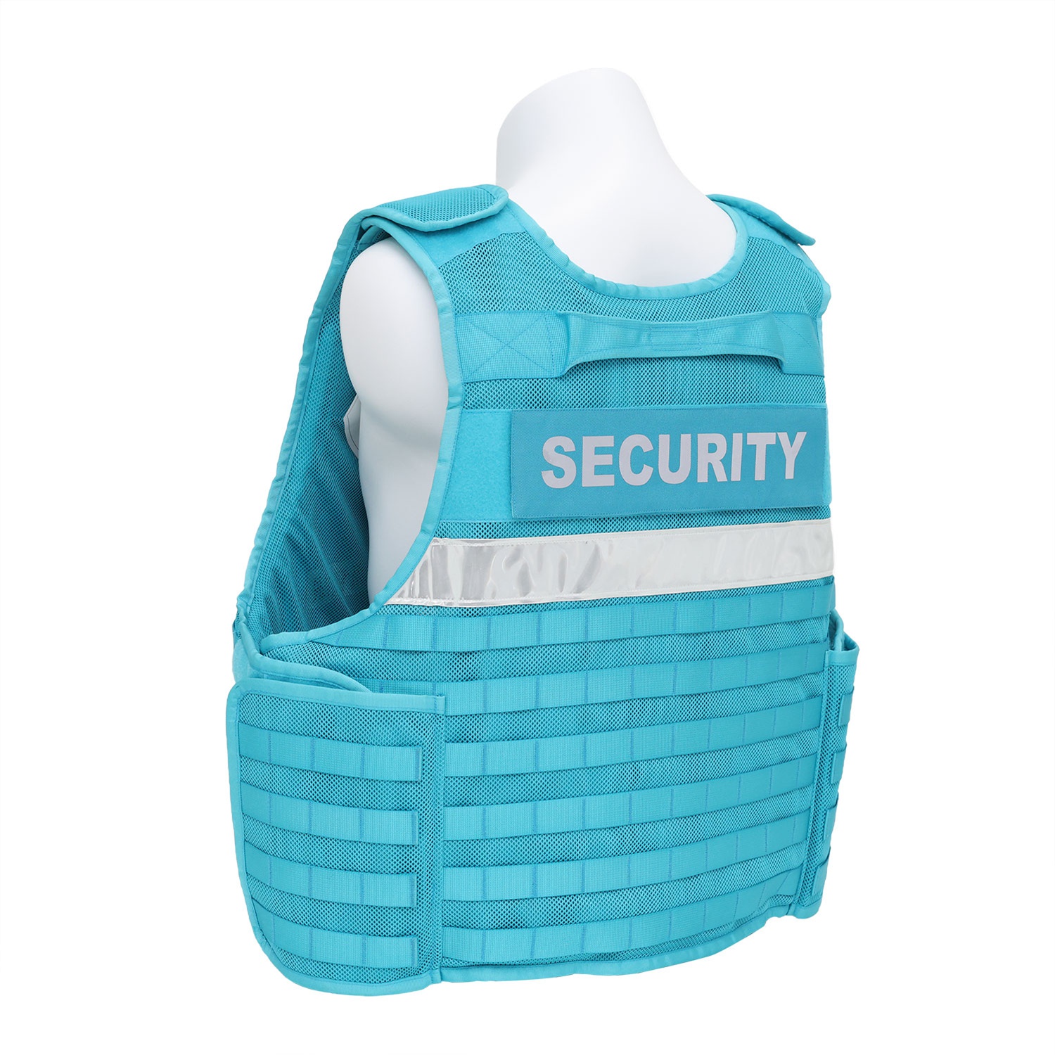 Ultra-safe Pro-Guard High-Vis Cyan Tactical Vest UN-Protocol Blue Security Carrier for Peacekeeping and Public Safety Operations