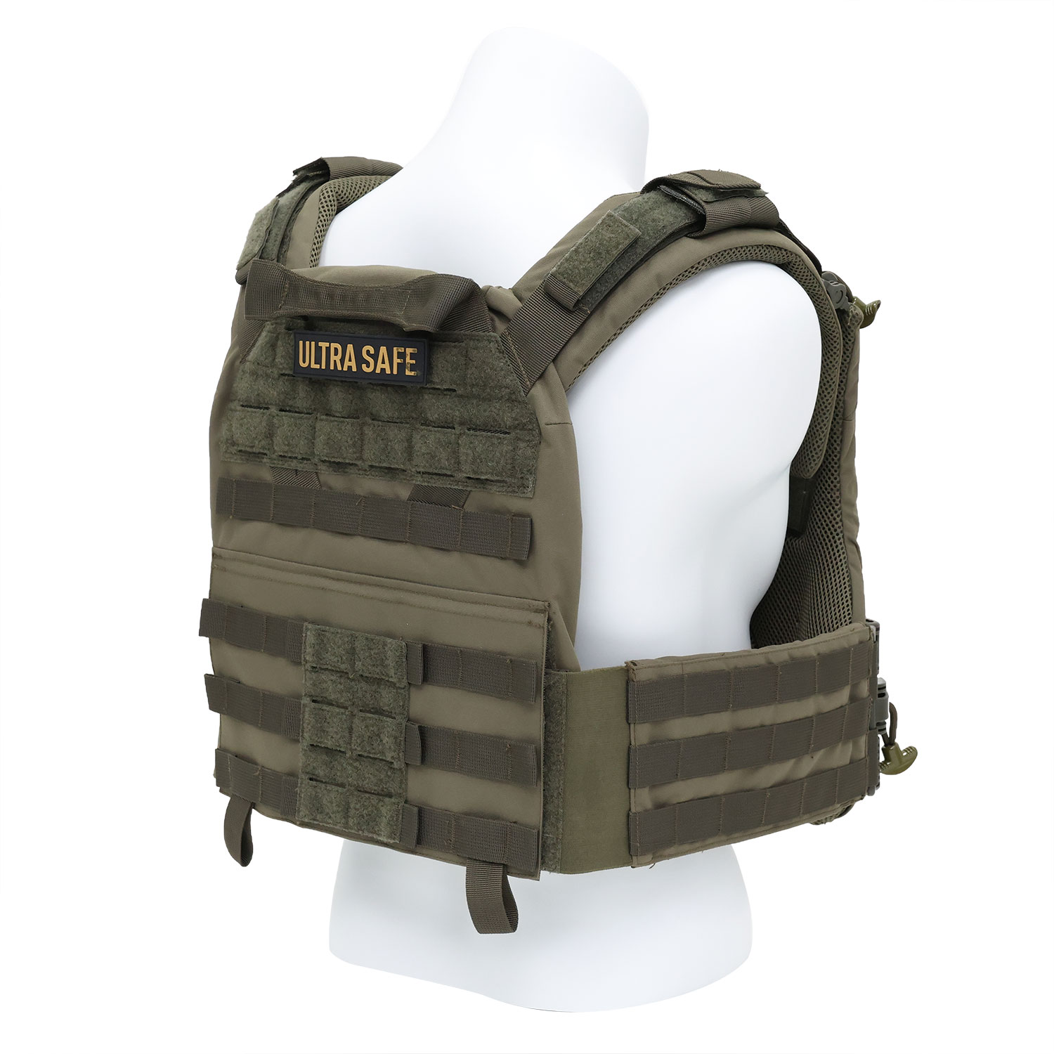 Ultra-safe Elite-Operator Series Quick-Release Tactical Plate Carrier Ranger Green Modular Combat Vest with Integrated Pouch System