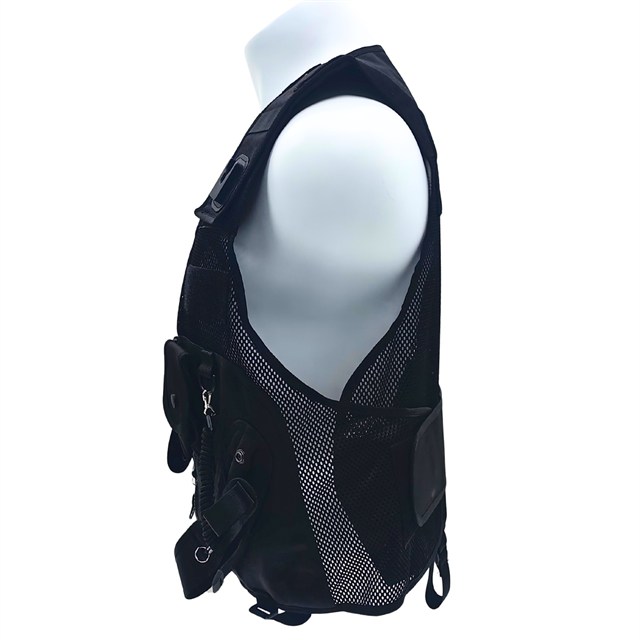 Ultra-safe Black Mesh Police Duty Vest with Multi-Pocket Storage