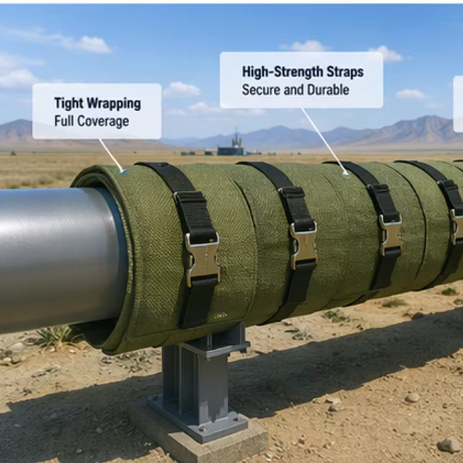Aramid Anti-Drone Explosion-Resistant Fragmentation-Resistant Blanket for Pipeline Protection