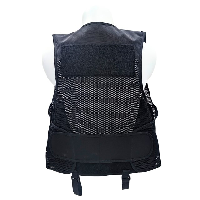 Ultra-safe Black Mesh Police Duty Vest with Multi-Pocket Storage