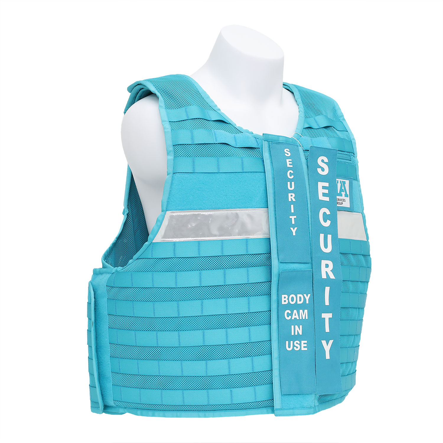 Ultra-safe Pro-Guard High-Vis Cyan Tactical Vest UN-Protocol Blue Security Carrier for Peacekeeping and Public Safety Operations