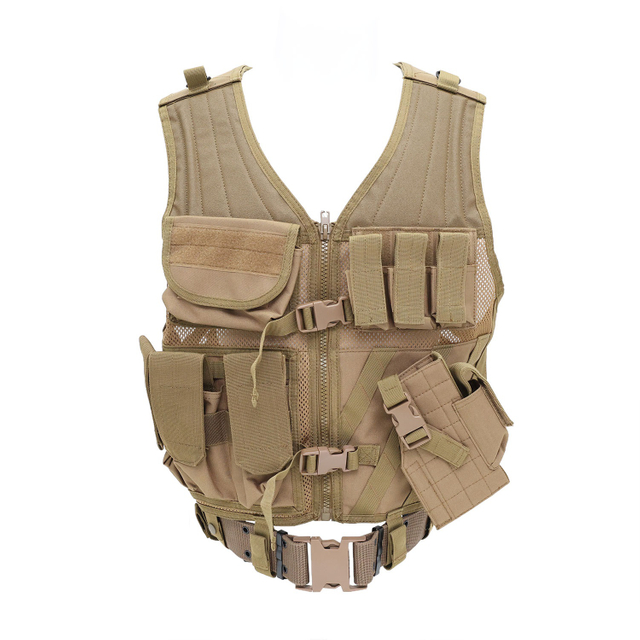 Ultra-safe Guardian Series Tactical Load-Bearing Plate Carrier Coyote Brown Mission-Ready Combat Vest with Integrated Modular Pouch System and Heavy-Duty Duty Belt