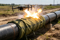 Aramid Anti-Drone Explosion-Resistant Fragmentation-Resistant Blanket for Pipeline Protection