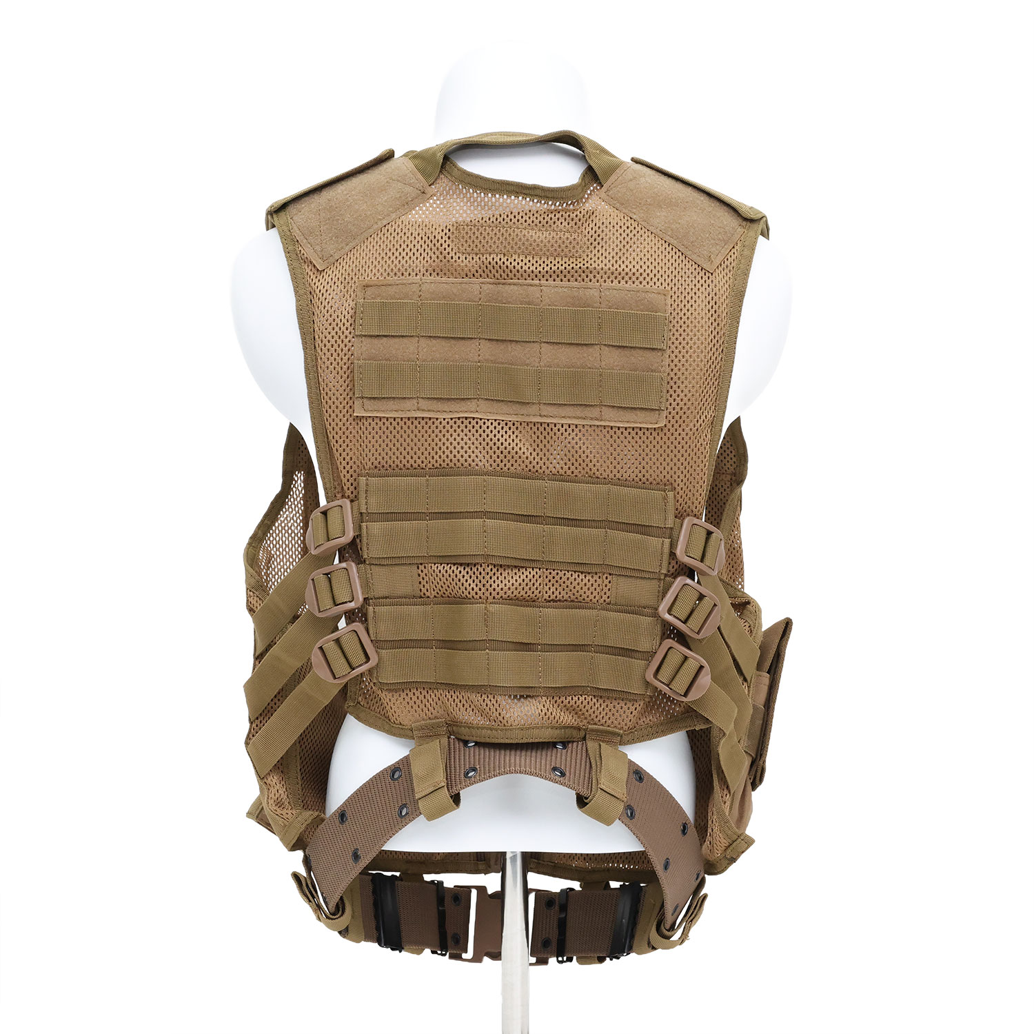 Ultra-safe Guardian Series Tactical Load-Bearing Plate Carrier Coyote Brown Mission-Ready Combat Vest with Integrated Modular Pouch System and Heavy-Duty Duty Belt